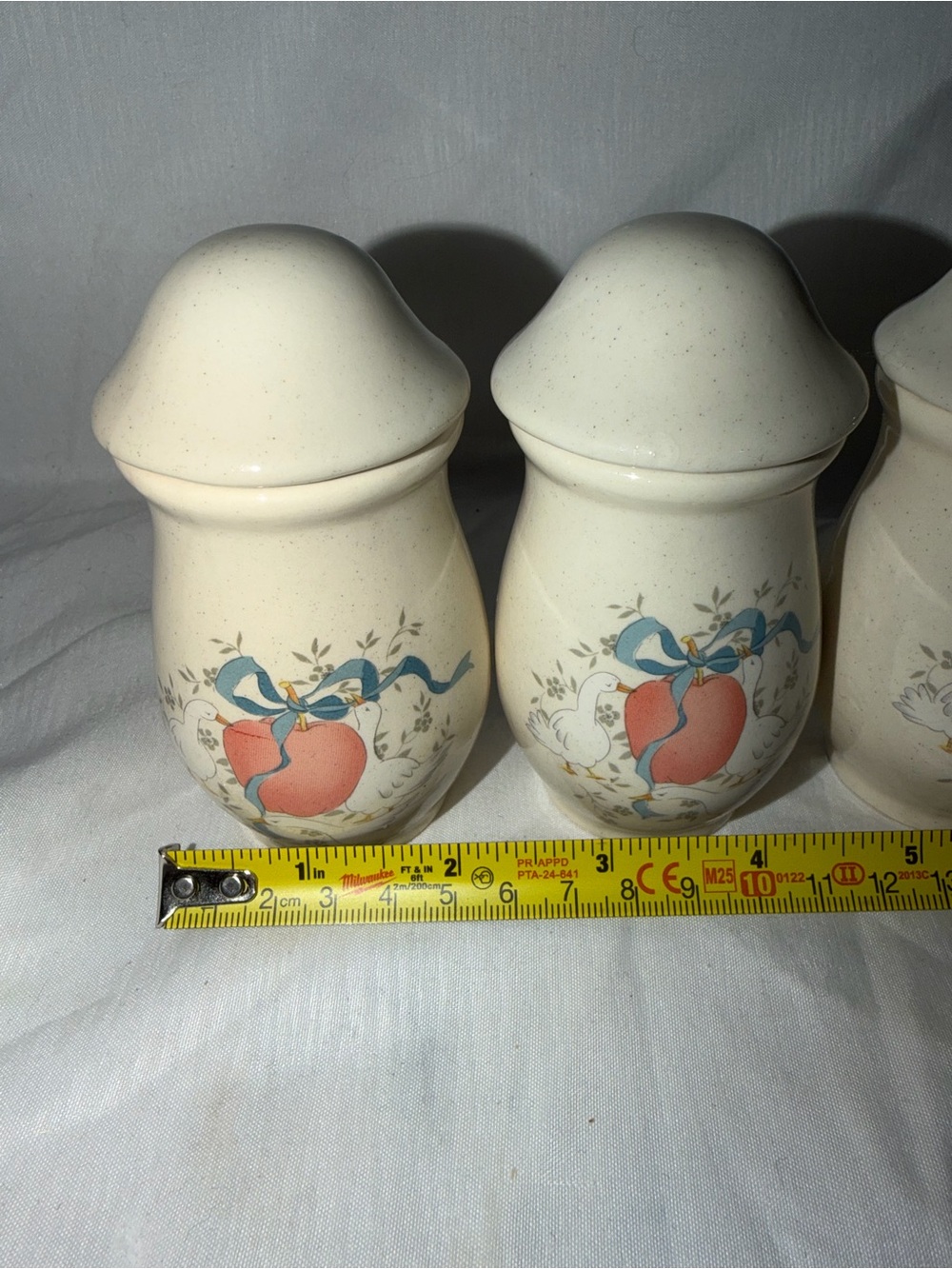 Vintage 1980s International Stoneware Country Geese Spice Jars - Set of 3 - Picture 6 of 9